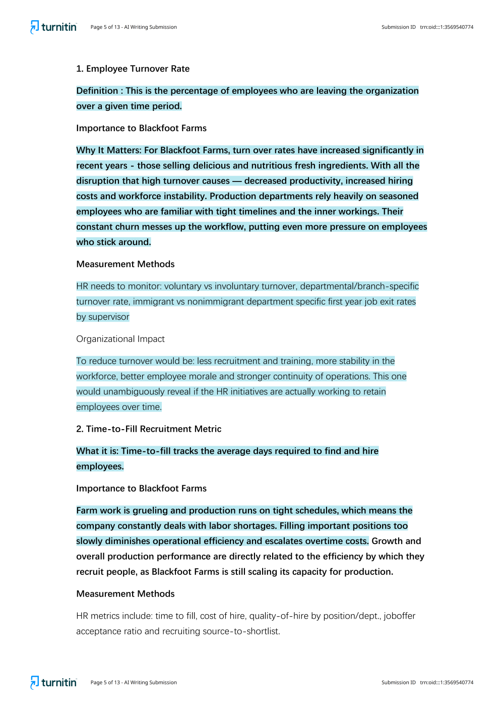 Cyan AI flags in Turnitin report